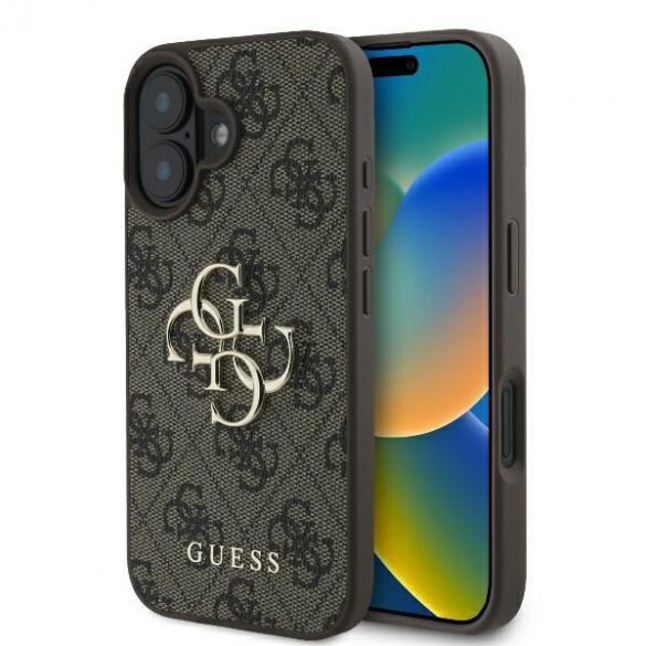 Guess GUHCP16S4GMGBR 4G Big Logo carcasă tare pentru iPhone 16 - maro