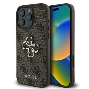 Guess GUHCP16L4GMGBR 4G Big Logo carcasă tare pentru iPhone 16 Pro - maro