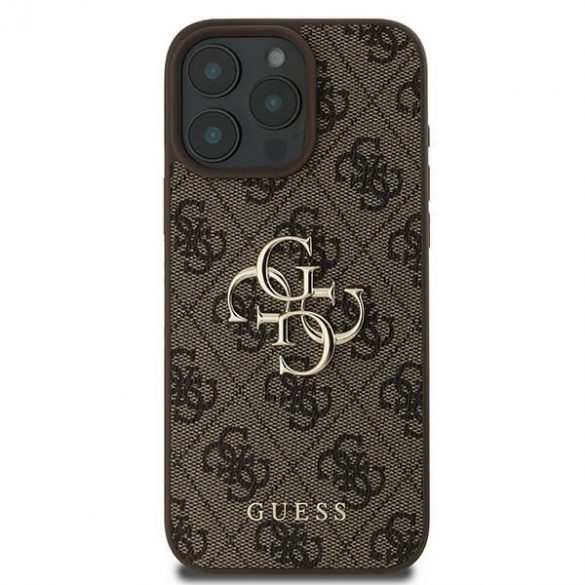 Guess GUHCP16L4GMGBR 4G Big Logo carcasă tare pentru iPhone 16 Pro - maro