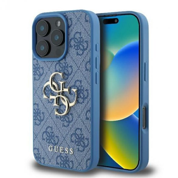 Guess GUHCP16X4GMGBL 4G Big Logo carcasă tare pentru iPhone 16 Pro Max - albastru