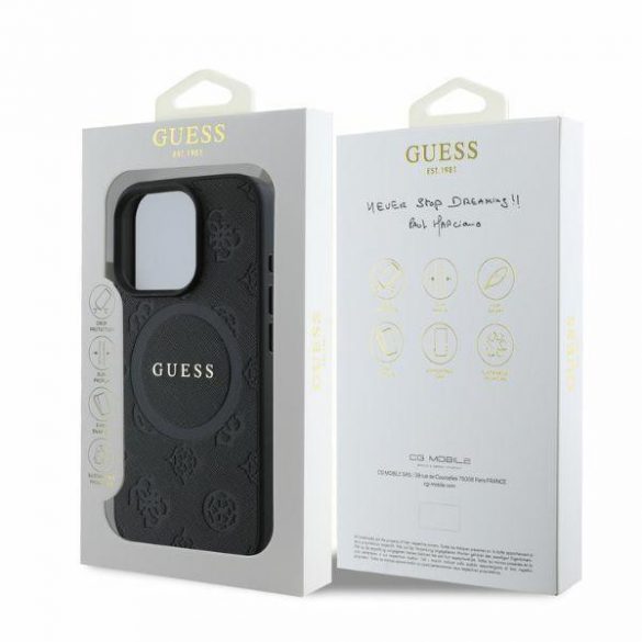 Guess GUHMP16XPSAPSMEK iPhone 16 Pro Max 6,9" czarny/negru HC MagSafe Safiano Bujor Classic Logo