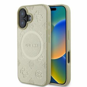 Guess GUHMP16SPSAPSMED iPhone 16 6,1" złoty/aur HC MagSafe Safiano Bujor Classic Logo