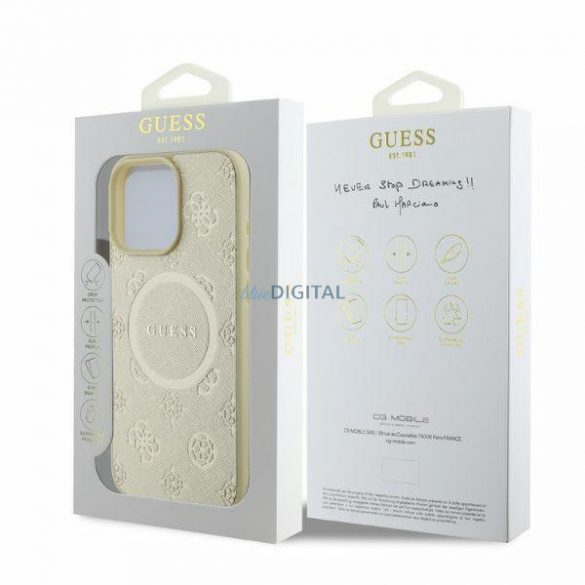 Guess GUHMP16LPSAPSMED iPhone 16 Pro 6,3"złoty/aur HC MagSafe Safiano Bujor Classic Logo