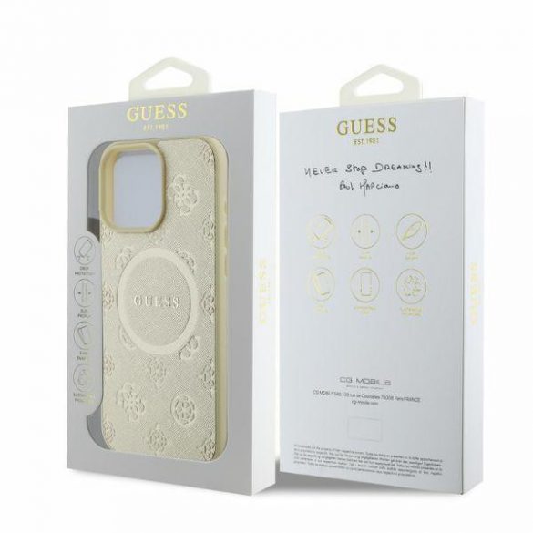 Guess GUHMP16XPSAPSMED iPhone 16 Pro Max 6,9" złoty/aur HC MagSafe Safiano Bujor Classic Logo