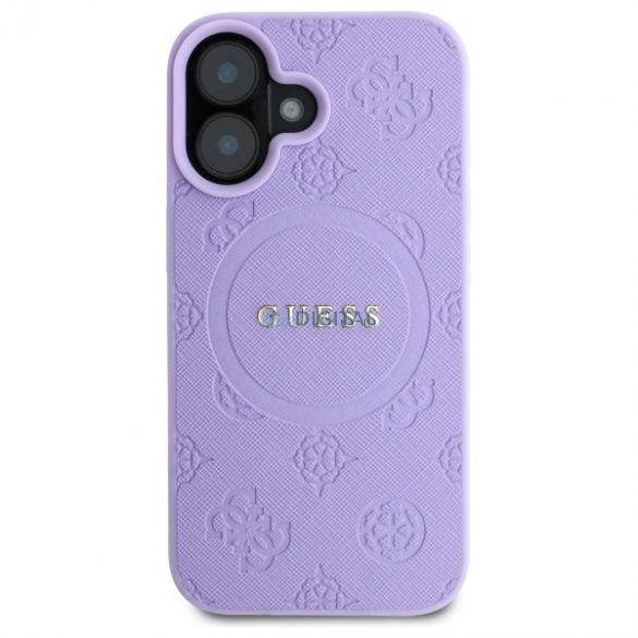 Guess GUHMP16MPSAPSMEU Saffiano Peony Classic Logo Carcasă tare compatibilă MagSafe pentru iPhone 16 Plus - violet