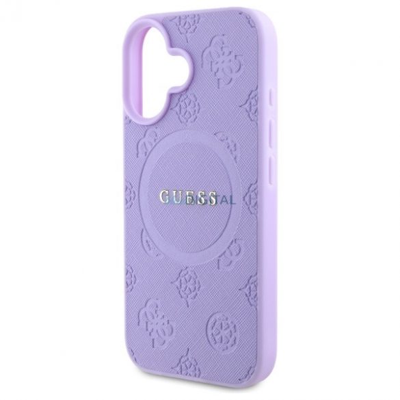 Guess GUHMP16MPSAPSMEU Saffiano Peony Classic Logo Carcasă tare compatibilă MagSafe pentru iPhone 16 Plus - violet