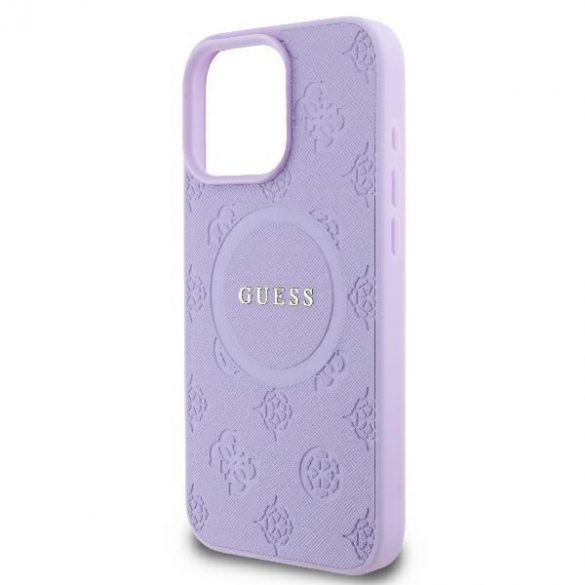 Guess GUHMP16LPSAPSMEU Saffiano Peony Classic Logo MagSafe huse rigide iPhone 16 Pro - violet