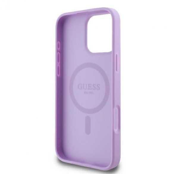 Guess GUHMP16LPSAPSMEU Saffiano Peony Classic Logo MagSafe huse rigide iPhone 16 Pro - violet