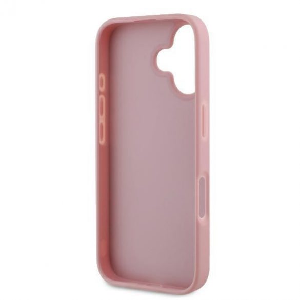 Guess GUHCP16SHG4SGP Carcasă rigidă Fixed Glitter Big 4G pentru iPhone 16 - roz