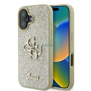 Guess GUHCP16MHG4SGD Fixed Glitter Big 4G carcasă tare pentru iPhone 16 Plus - auriu