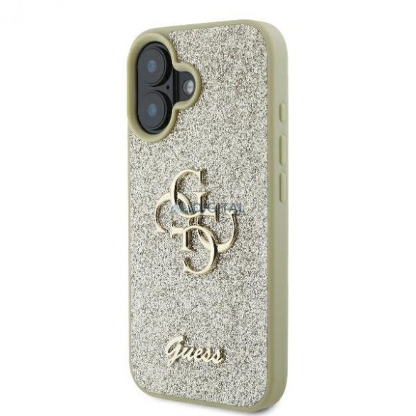 Guess GUHCP16MHG4SGD Fixed Glitter Big 4G carcasă tare pentru iPhone 16 Plus - auriu