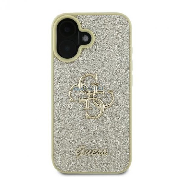 Guess GUHCP16MHG4SGD Fixed Glitter Big 4G carcasă tare pentru iPhone 16 Plus - auriu