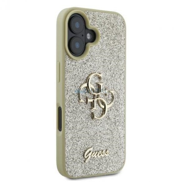 Guess GUHCP16MHG4SGD Fixed Glitter Big 4G carcasă tare pentru iPhone 16 Plus - auriu