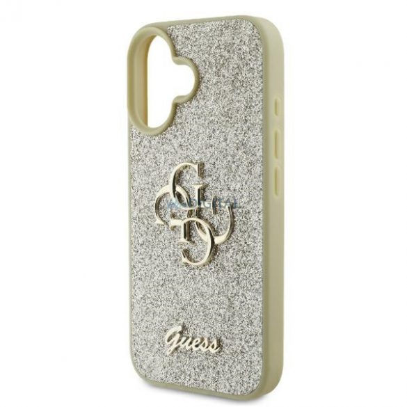 Guess GUHCP16MHG4SGD Fixed Glitter Big 4G carcasă tare pentru iPhone 16 Plus - auriu