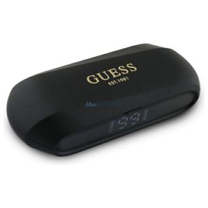 Guess GUTWSC2MCDSK Căști fără fir Bluetooth TWS cu logo imprimat metalic alungit - negru