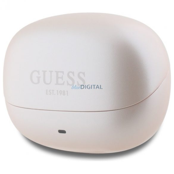 Guess GUTWST88MCTGP Capsule Printed Logo TWS Căști Bluetooth fără fir - roz