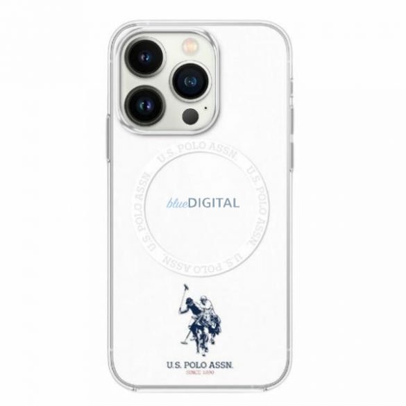 U.S. Polo Assn. USHMP16SHOCLDPW Carcasă compatibilă IML Ring MagSafe pentru iPhone 16 - alb