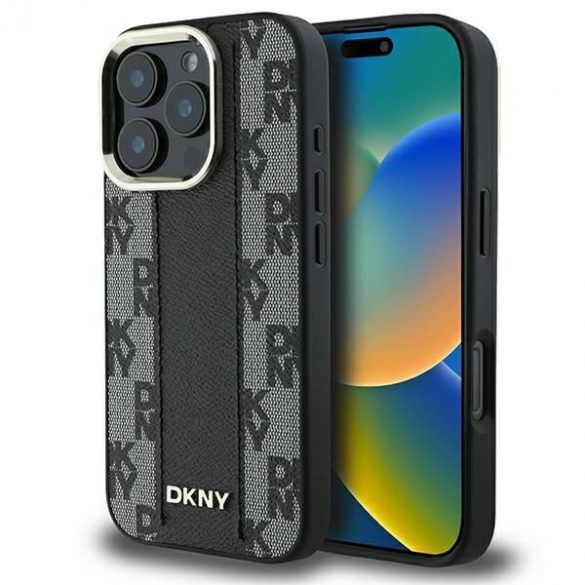 DKNY DKHMP16LPCPVSLK Carouri model Magsafe carcasă tare pentru iPhone 16 Pro - negru