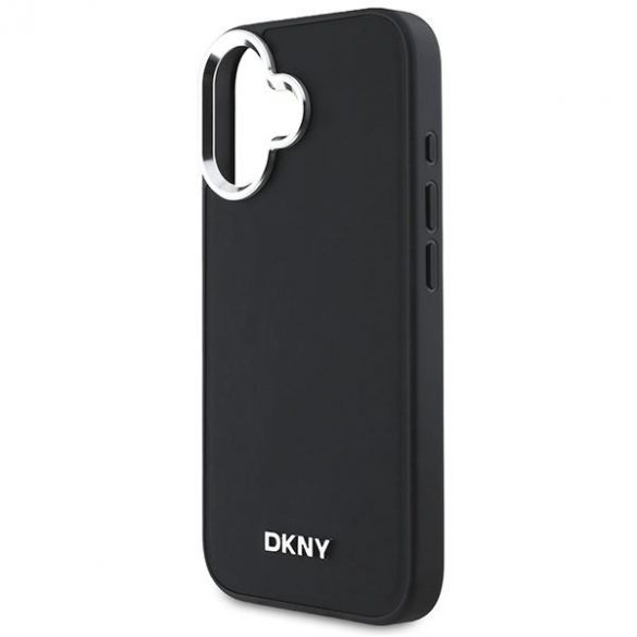 DKNY DKHMP16SPSCMCLK Plain Silver Logo MagSafe carcasă tare pentru iPhone 16 - negru