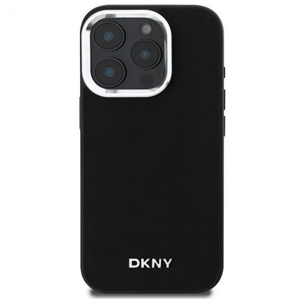 DKNY DKHMP16XPSCMCLK Plain Silver Logo MagSafe hard case pentru iPhone 16 Pro Max - negru