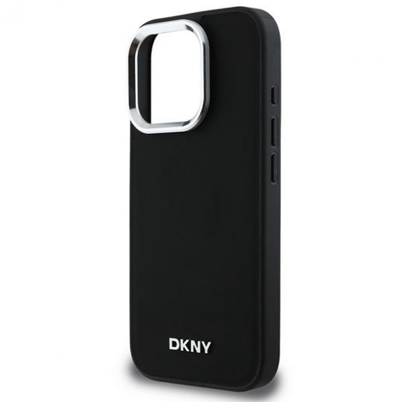 DKNY DKHMP16XPSCMCLK Plain Silver Logo MagSafe hard case pentru iPhone 16 Pro Max - negru