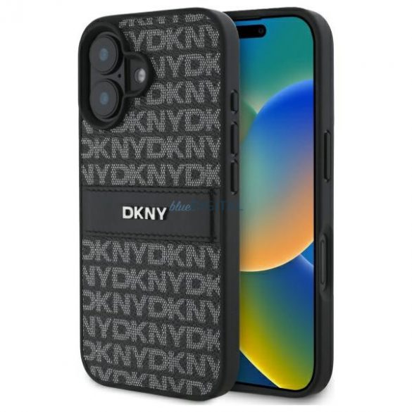 DKNY DKHCP16SPRTHSLK Model Textura Tonal Stripe hard case pentru iPhone 16 - negru