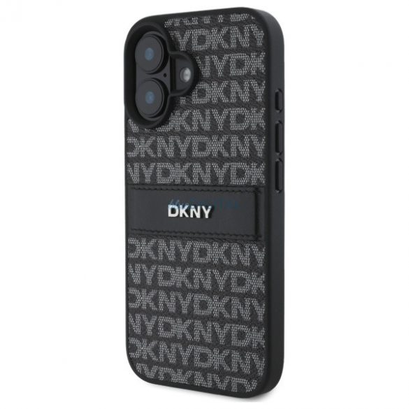 DKNY DKHCP16SPRTHSLK Model Textura Tonal Stripe hard case pentru iPhone 16 - negru