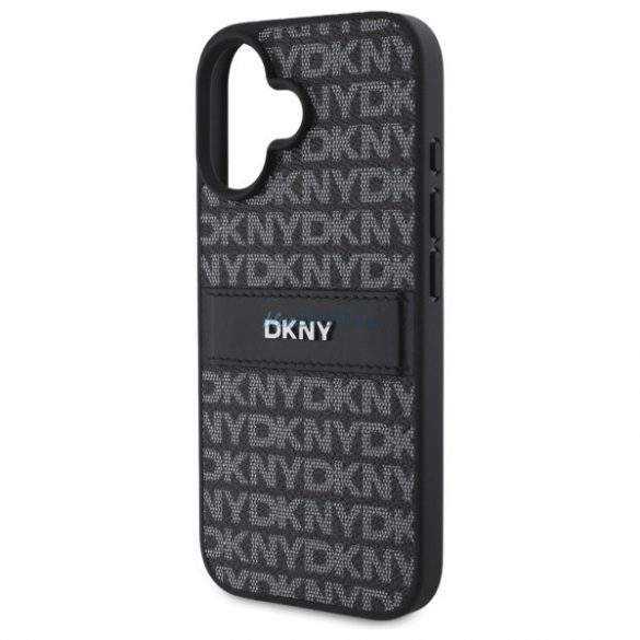 DKNY DKHCP16SPRTHSLK Model Textura Tonal Stripe hard case pentru iPhone 16 - negru