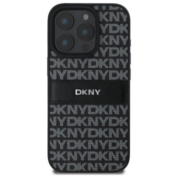 DKNY DKHCP16XPRTHSLK Carcasă tare cu dungi tonale și model texturat pentru iPhone 16 Pro Max - negru