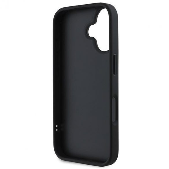 DKNY DKHCP16SPQDSLK Carcasă matlasată cu logo Stack pentru iPhone 16 - negru