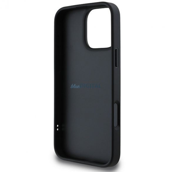 DKNY DKHCP16LPQDSLK Carcasă matlasată cu logo iPhone 16 Pro - Negru