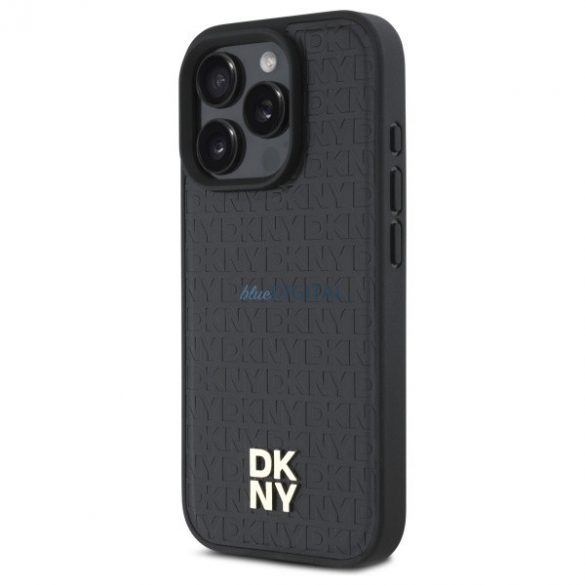 DKNY DKHMP16LPSHRPSK Repeat Pattern Stack Logo Carcasă tare compatibilă MagSafe pentru iPhone 16 Pro - negru