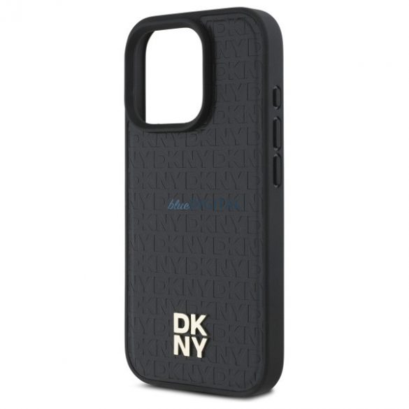 DKNY DKHMP16LPSHRPSK Repeat Pattern Stack Logo Carcasă tare compatibilă MagSafe pentru iPhone 16 Pro - negru