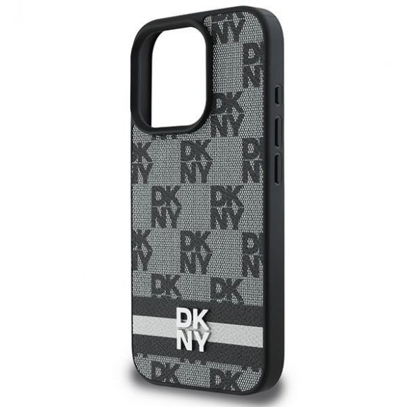 DKNY DKHCP16LPCPTSSK Model în carouri și dungi imprimate husă pentru iPhone 16 Pro - negru