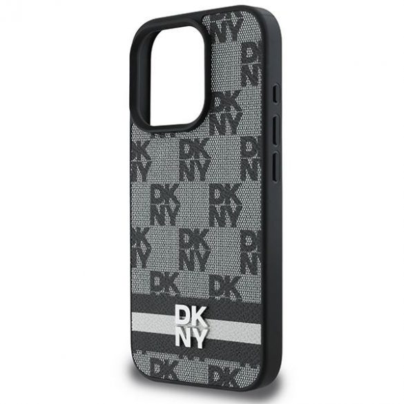 DKNY DKHCP16XPCPTSSK Model în carouri și dungi imprimate husă pentru iPhone 16 Pro Max - negru