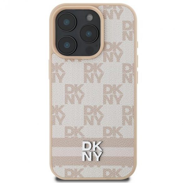 DKNY DKHCP16XPCPTSSP Model în carouri și dungi imprimate husă pentru iPhone 16 Pro Max - roz