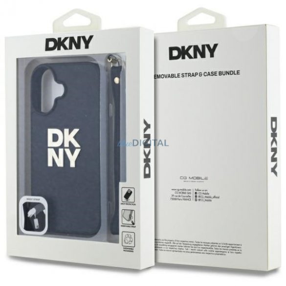 DKNY DKHCP16SPBSWSK Curea de încheietura mâinii Stock Logo Hard Case iPhone 16 - Negru