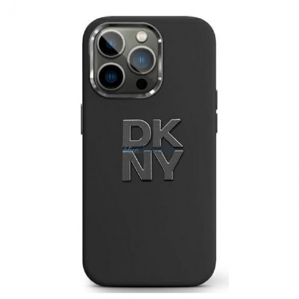 DKNY DKHCP16LSMCBSK Liquid Silicone Metal Logo Hard Case pentru iPhone 16 Pro - Negru