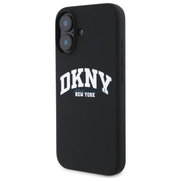 DKNY DKHMP16SSNYACH Silicon alb imprimat Logo MagSafe compatibil caz greu pentru iPhone 16 - negru