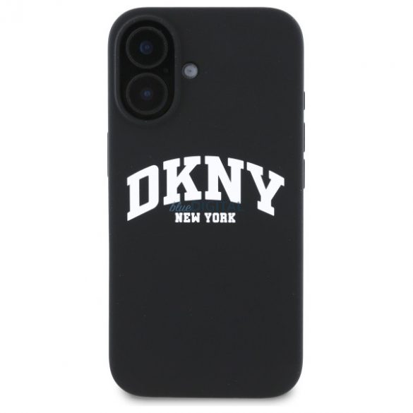 DKNY DKHMP16SSNYACH Silicon alb imprimat Logo MagSafe compatibil caz greu pentru iPhone 16 - negru