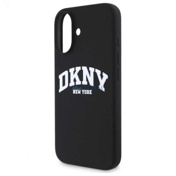 DKNY DKHMP16SSNYACH Silicon alb imprimat Logo MagSafe compatibil caz greu pentru iPhone 16 - negru