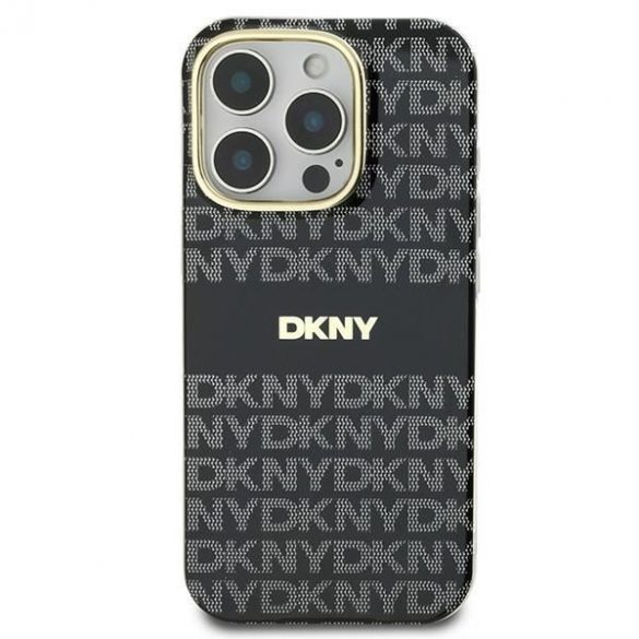 DKNY DKHMP16XHRHSEK Repeat Texture Pattern With Stripe hard case pentru iPhone 16 Pro Max - negru