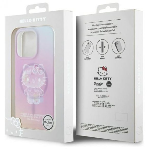 Hello Kitty HKHMP16LH50AP IML 50th Anniversary Magsafe husă tare pentru iPhone 16 Pro - roz