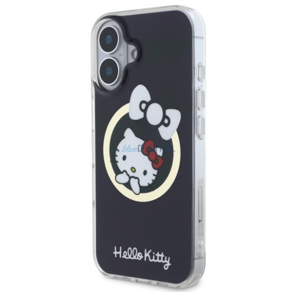 Hello Kitty HKHMP16SHFLBK IML Fun Bow Carcasă tare compatibilă cu MagSafe pentru iPhone 16 - negru