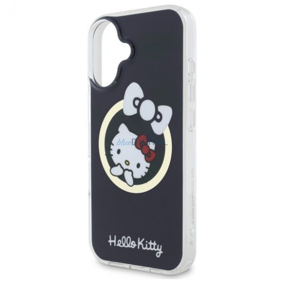 Hello Kitty HKHMP16SHFLBK IML Fun Bow Carcasă tare compatibilă cu MagSafe pentru iPhone 16 - negru