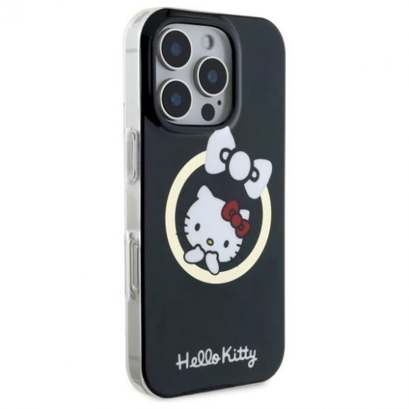 Hello Kitty HKHMP16XHFLBK IML Fun bow Magsafe husă tare pentru iPhone 16 Pro Max - negru