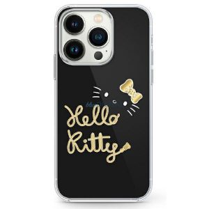 Hello Kitty HKHMP16XHGDIK IML Golden Diva Carcasă tare compatibilă MagSafe pentru iPhone 16 Pro - negru