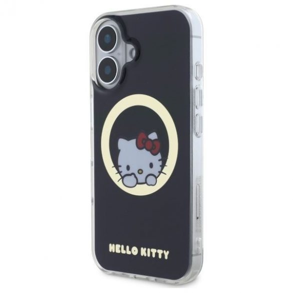 Hello Kitty HKHMP16SHSWKK IML Sweet Kitty Magsafe husă tare pentru iPhone 16 - negru