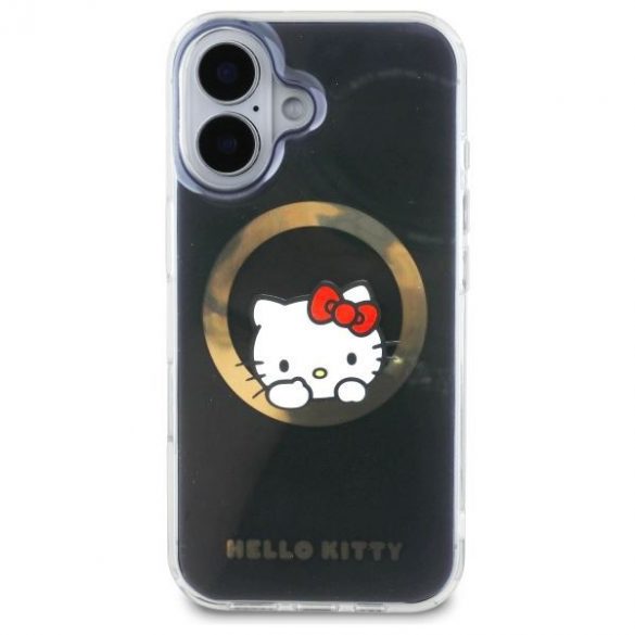 Hello Kitty HKHMP16SHSWKK IML Sweet Kitty Magsafe husă tare pentru iPhone 16 - negru