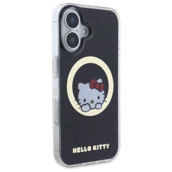 Hello Kitty HKHMP16SHSWKK IML Sweet Kitty Magsafe husă tare pentru iPhone 16 - negru